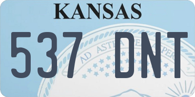 KS license plate 537DNT