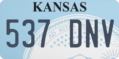 KS license plate 537DNV