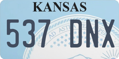 KS license plate 537DNX