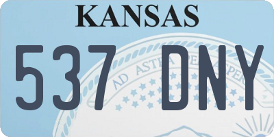 KS license plate 537DNY