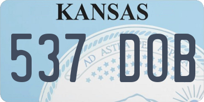 KS license plate 537DOB
