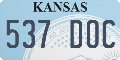 KS license plate 537DOC