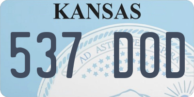 KS license plate 537DOD