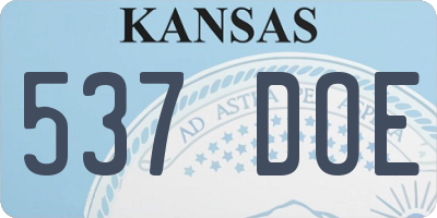 KS license plate 537DOE