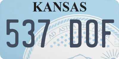 KS license plate 537DOF