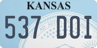 KS license plate 537DOI