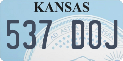 KS license plate 537DOJ