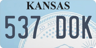 KS license plate 537DOK