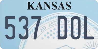 KS license plate 537DOL