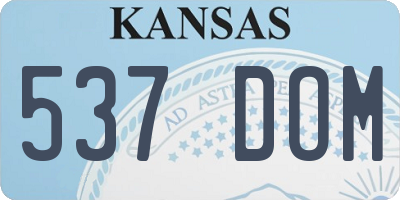 KS license plate 537DOM