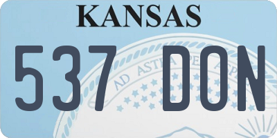 KS license plate 537DON