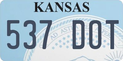 KS license plate 537DOT
