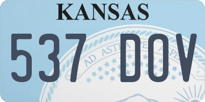 KS license plate 537DOV