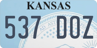 KS license plate 537DOZ