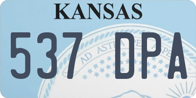 KS license plate 537DPA