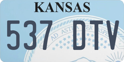 KS license plate 537DTV