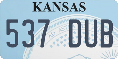 KS license plate 537DUB