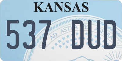 KS license plate 537DUD