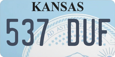 KS license plate 537DUF