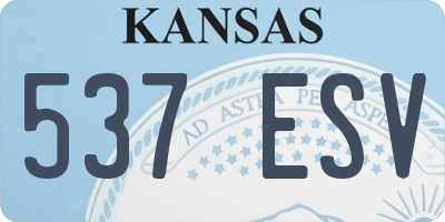 KS license plate 537ESV