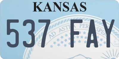 KS license plate 537FAY