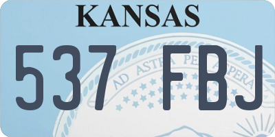 KS license plate 537FBJ