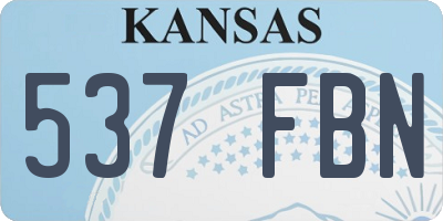 KS license plate 537FBN