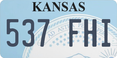 KS license plate 537FHI