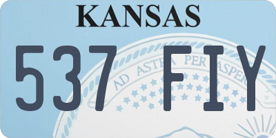 KS license plate 537FIY