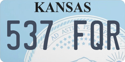 KS license plate 537FQR