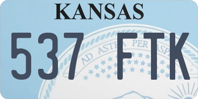 KS license plate 537FTK