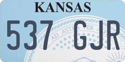 KS license plate 537GJR