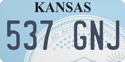 KS license plate 537GNJ