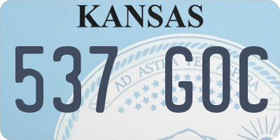 KS license plate 537GOC