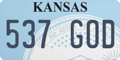 KS license plate 537GOD