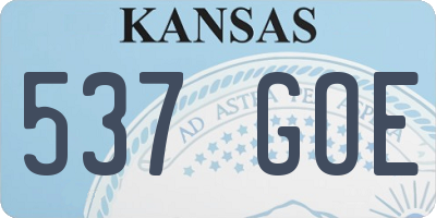 KS license plate 537GOE