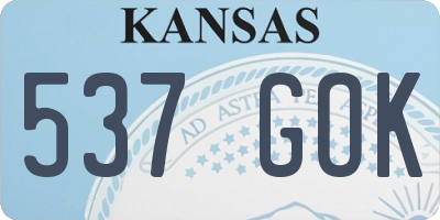 KS license plate 537GOK