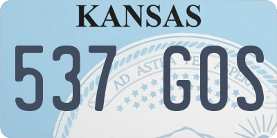 KS license plate 537GOS