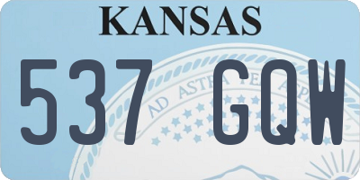 KS license plate 537GQW