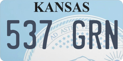 KS license plate 537GRN