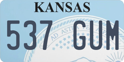 KS license plate 537GUM