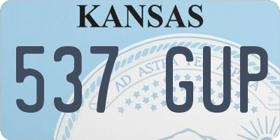 KS license plate 537GUP
