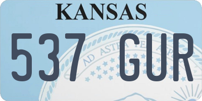 KS license plate 537GUR