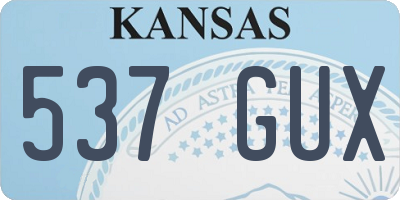 KS license plate 537GUX
