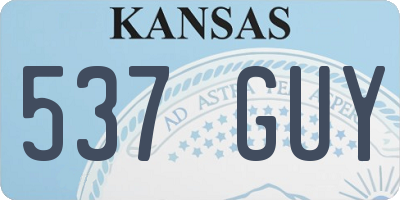 KS license plate 537GUY