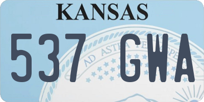 KS license plate 537GWA