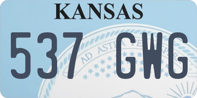 KS license plate 537GWG