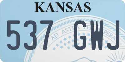 KS license plate 537GWJ