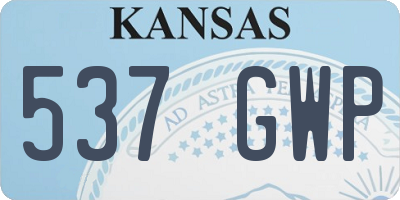 KS license plate 537GWP