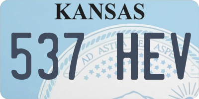 KS license plate 537HEV